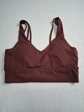 BuffBunny Brown V-Neck Bralette with Double Straps
